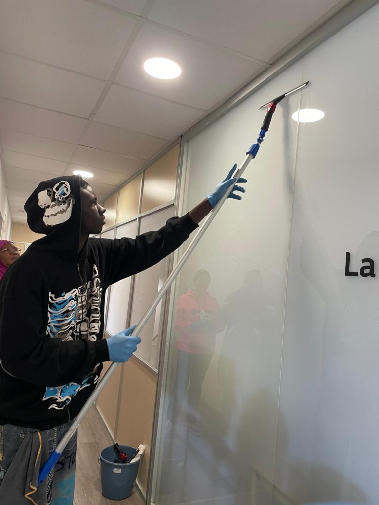 Limpieza de cristal de gran superficie